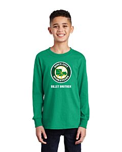 Port & Company® Youth Long Sleeve Core Cotton Tee - Kelly Green